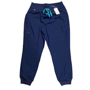 FIGS Zamora FreeX Lined Jogger Scrub Pants Navy Womens Size Large Petite NEW